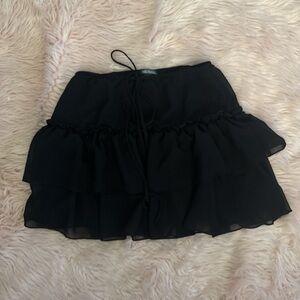 wild fable Black Smocked Waist Ruffle Mini Skirt
